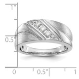IBGoodman 14k White Gold 1/6 carat Lab Grown Diamond VS/SI+ G+ Three Stone Complete Men's Ring - RM-6C59A695-2223