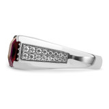 IBGoodman 14k White Gold 5/8 carat Lab Grown Diamond VS/SI+ G+ and Created Ruby Complete Men's Ring