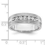 IBGoodman 14k White Gold 5/8 carat Lab Grown Diamond VS/SI+ G+ Seven Stone Complete Men's Ring