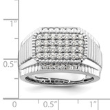 IBGoodman 14k White Gold 7/8 carat Lab Grown Diamond VS/SI+ G+ Men's Ring