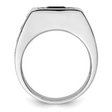 IBGoodman 14k White Gold Black Rhodium 1 1/3 carat Lab Grown Diamond VS/SI+ G+ and Onyx Complete Men's Ring