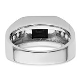 IBGoodman 14k White Gold Black Rhodium 7/8 carat Lab Grown Diamond VS/SI+ G+ and Onyx Complete Men's Ring