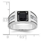 IBGoodman 14k White Gold Black Rhodium 7/8 carat Lab Grown Diamond VS/SI+ G+ and Onyx Complete Men's Ring