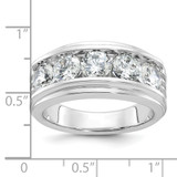 IBGoodman 14k White Gold Five Stone Polished Brushed and Grooved Men's Ring Mounting