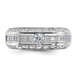 IBGoodman 14k White Gold Men's Polished 1 7/8 Carat AA Quality Diamond Ring
