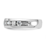 IBGoodman 14k White Gold Men's Polished 9-Stone 1 Carat AA Quality Diamond Ring