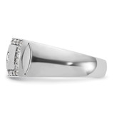 IBGoodman 14k White Gold Men's Polished and Cut-Out 1/2 Carat AA Quality Diamond Rectangle Ring