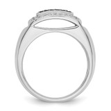 IBGoodman 14k White Gold Men's Polished and Cut-Out Rectangle Ring Mounting