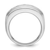 IBGoodman 14k White Gold Men's Polished and Grooved 2 Carat AA Quality Diamond Ring