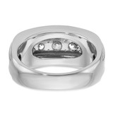 IBGoodman 14k White Gold Men's Polished and Grooved 2 Carat AA Quality Diamond Ring