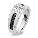 IBGoodman 14k White Gold Men's Polished and Grooved Ring Mounting
