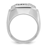 IBGoodman 14k White Gold Men's Polished and Satin 1 1/5 Carat AA Quality Diamond Cluster Ring - B5-930EB611-3616