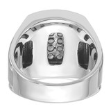 IBGoodman 14k White Gold Men's Polished and Satin 1 1/5 Carat AA Quality Diamond Cluster Ring - B5-D015B608-1296