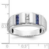 IBGoodman 14k White Gold Men's Polished and Satin 3-Row Ring Mounting