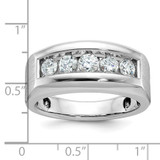 IBGoodman 14k White Gold Men's Polished and Satin 5-Stone 1 Carat AA Quality Diamond Ring - B6-C771BDC0-6883