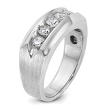 IBGoodman 14k White Gold Men's Polished and Satin 5-Stone 1 Carat AA Quality Diamond Ring - B6-F1848BBC-3373