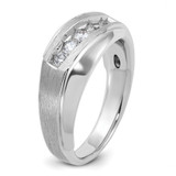 IBGoodman 14k White Gold Men's Polished and Satin 5-Stone 1/2 Carat AA Quality Diamond Ring - B6-DEED92DA-5330