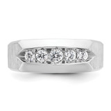 IBGoodman 14k White Gold Men's Polished and Satin 5-Stone 1/2 Carat AA Quality Diamond Ring - B6-E8BEA1D6-2726