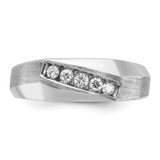 IBGoodman 14k White Gold Men's Polished and Satin 5-Stone 1/4 Carat AA Quality Diamond Ring - B6-F5B11BB9-6354