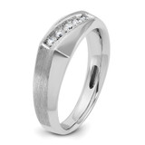 IBGoodman 14k White Gold Men's Polished and Satin 5-Stone 1/4 Carat AA Quality Diamond Ring - B6-F5B11BB9-6354