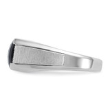 IBGoodman 14k White Gold Men's Polished and Satin Gemstone Ring Mounting - B5-3C0AAA50-5008