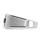 IBGoodman 14k White Gold Men's Polished and Satin Gemstone Ring Mounting - B5-A6B144AC-9174