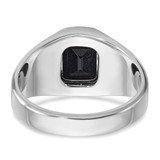 IBGoodman 14k White Gold Men's Polished and Satin Gemstone Ring Mounting - B5-ADFD3787-5024