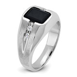 IBGoodman 14k White Gold Men's Polished and Satin Gemstone Ring Mounting - B5-ADFD3787-5024