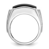 IBGoodman 14k White Gold Men's Polished and Satin Gemstone Ring Mounting - B8-B242FA3C-6762