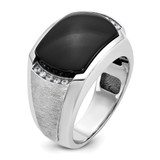 IBGoodman 14k White Gold Men's Polished and Satin Gemstone Ring Mounting - B8-B242FA3C-6762