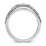 IBGoodman 14k White Gold Men's Polished and Textured 5-Stone Ring Mounting - B6-3ED63042-7451