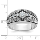 IBGoodman 14k White Gold Men's Polished and Textured 5-Stone Ring Mounting - B6-3ED63042-7451