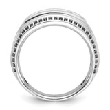 IBGoodman 14k White Gold Men's Polished and Textured 5-Stone Ring Mounting - B6-769637F5-7569