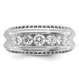 IBGoodman 14k White Gold Men's Polished and Textured 5-Stone Ring Mounting - B6-769637F5-7569
