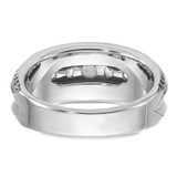 IBGoodman 14k White Gold Men's Polished and Textured 5-Stone Ring Mounting - B6-769637F5-7569