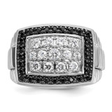 IBGoodman 14k White Gold Men's Polished and Textured Cluster Ring Mounting