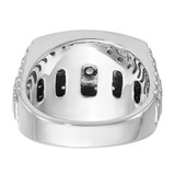 IBGoodman 14k White Gold Men's Polished and Textured Cluster Ring Mounting