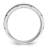 IBGoodman 14k White Gold Men's Polished and Textured Solitaire Ring Mounting