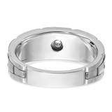 IBGoodman 14k White Gold Men's Polished and Textured Solitaire Ring Mounting