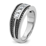 IBGoodman 14k White Gold Men's Polished and Textured Square 5-Stone Ring Mounting