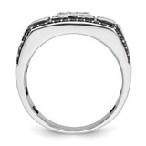 IBGoodman 14k White Gold Men's Polished Satin and Cobblestone Textured Ring Mounting - B5-4C0DE310-1407