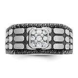 IBGoodman 14k White Gold Men's Polished Satin and Cobblestone Textured Ring Mounting - B5-4C0DE310-1407
