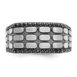 IBGoodman 14k White Gold Men's Polished Satin and Cobblestone Textured Ring Mounting - B5-FE9C3BE8-1966