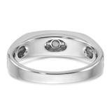 IBGoodman 14k White Gold Men's Polished Satin and Grooved 1/4 Carat AA Quality Diamond 5-Stone Ring