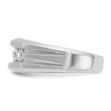 IBGoodman 14k White Gold Men's Polished Satin and Grooved 5-Stone Ring Mounting - B5-394A42F9-3048