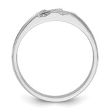 IBGoodman 14k White Gold Men's Polished Satin and Grooved 5-Stone Ring Mounting - B6-1A581E27-5772