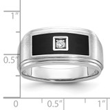 IBGoodman 14k White Gold Men's Polished Satin and Grooved Ring Mounting - B5-F1F20294-2653