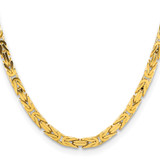 14K 24 inch 5.25mm Byzantine with Lobster Clasp Chain