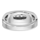 IBGoodman 14k White Gold Men's Polished Satin and Grooved Ring Mounting - B6-EB897817-6783