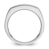 IBGoodman 14k White Gold Men's Polished Satin and Grooved Square 5-Stone Ring Mounting